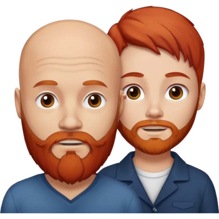 White bald man with red beard white girl with long brown hair  emoji