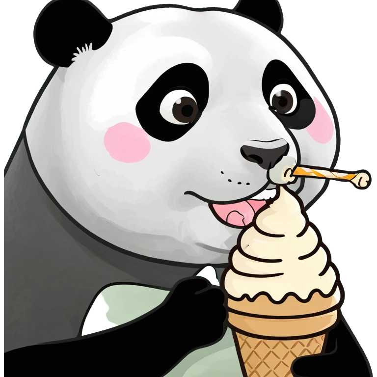 Panda eating ice cream emoji