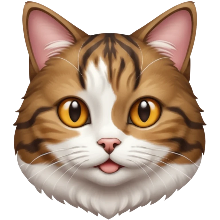 dark brown tabby and white cat playing emoji