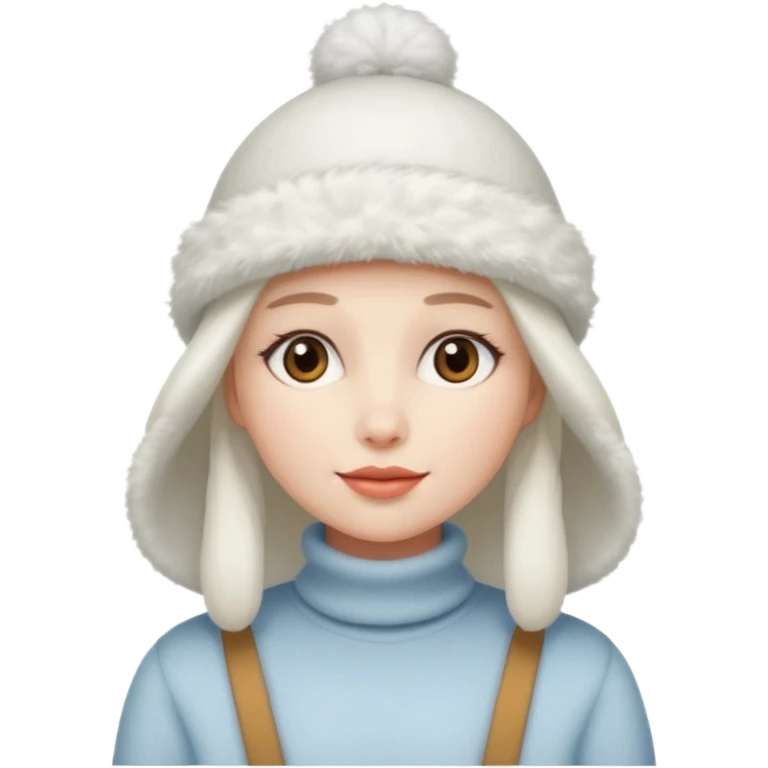 fluffy hat wearing woman emoji