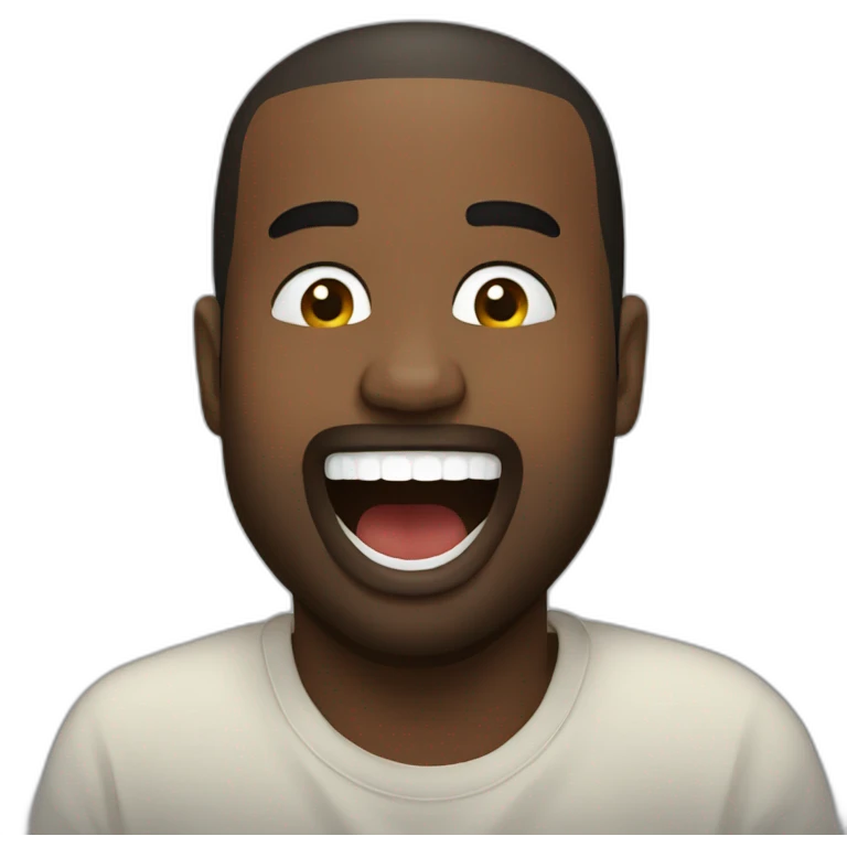 Kanye laughing emoji