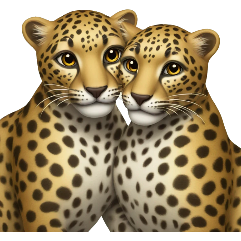 Two leopards love each other emoji