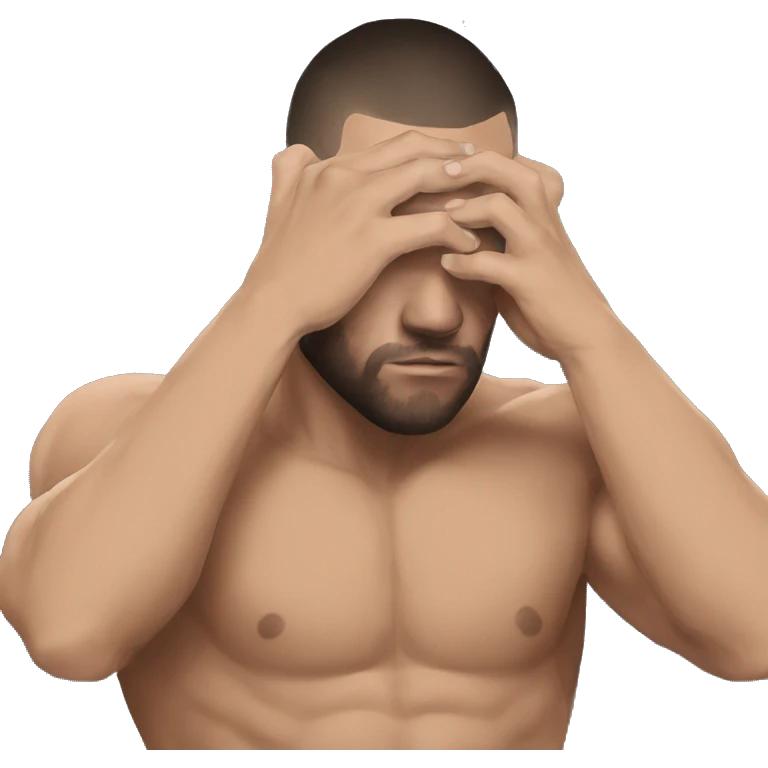 mma fighter hiding his face using hands emoji