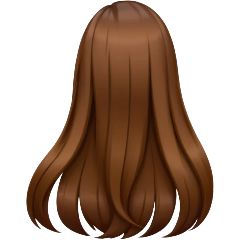 back view of long brown hair emoji