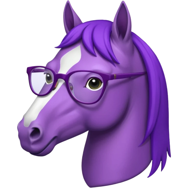 purple horse with glasses emoji