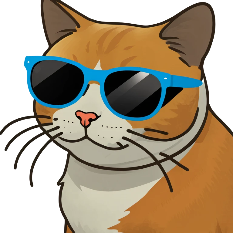 Cat with sunglasses emoji