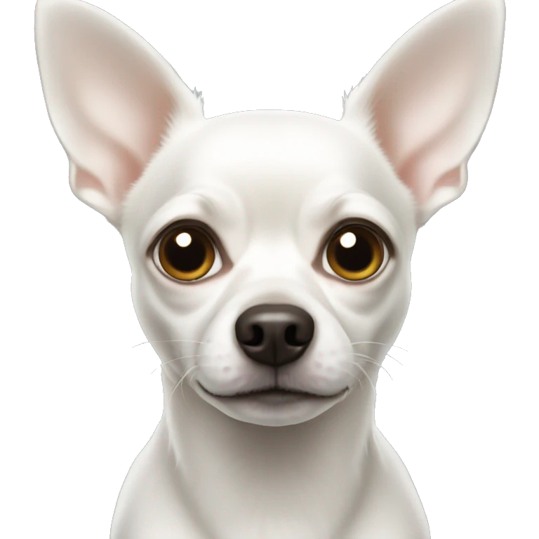 White chihuahua with small nose emoji