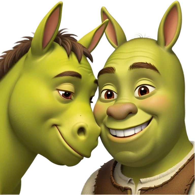 Shrek kisses donkey emoji