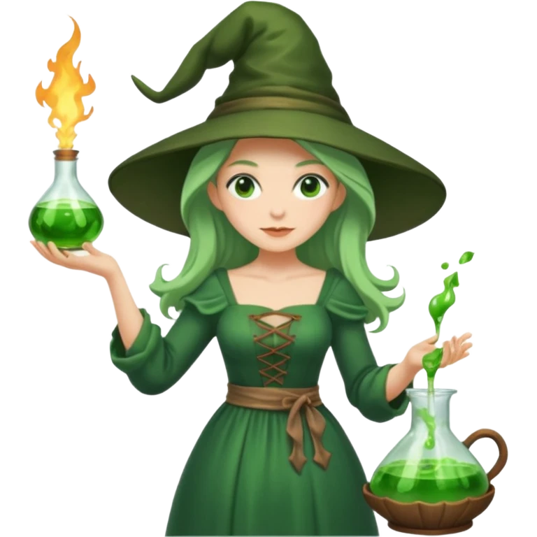 green witch cooking potion emoji
