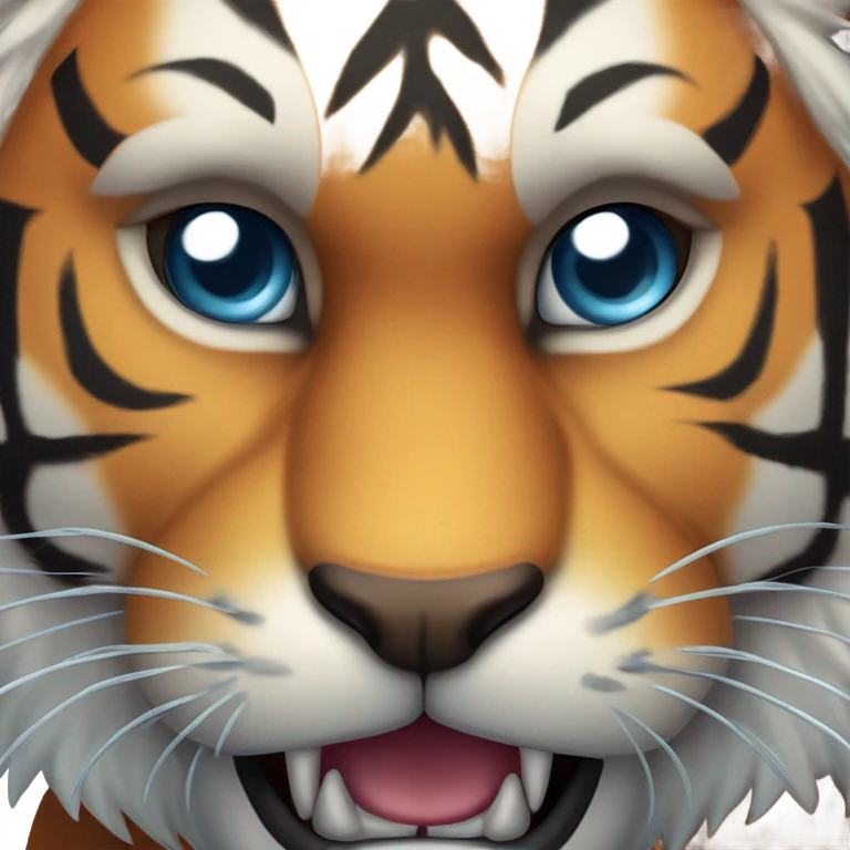 Tiger ice scaring emoji