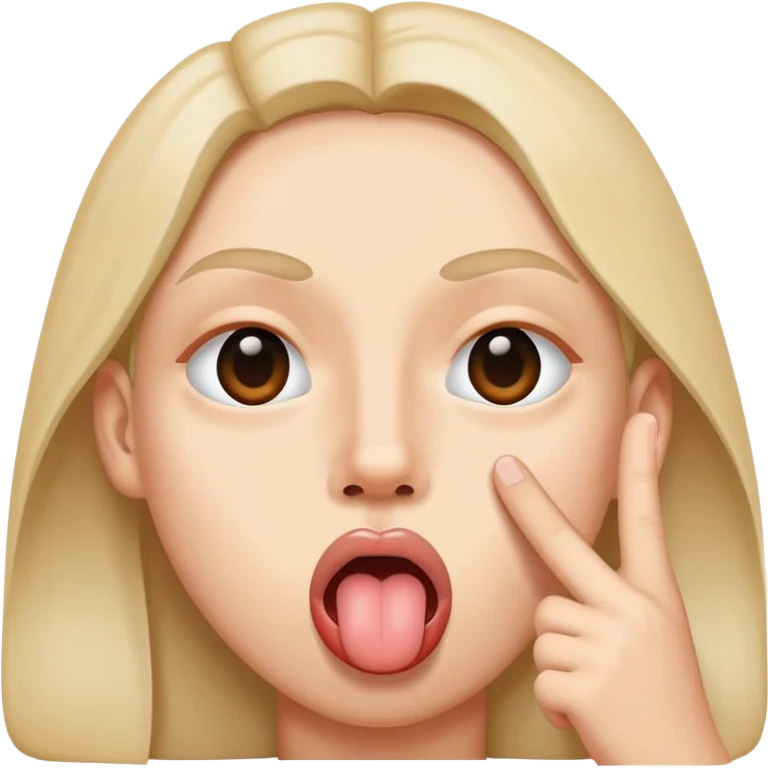 a side ways peace sign on two eyes and a tounge sticking out emoji