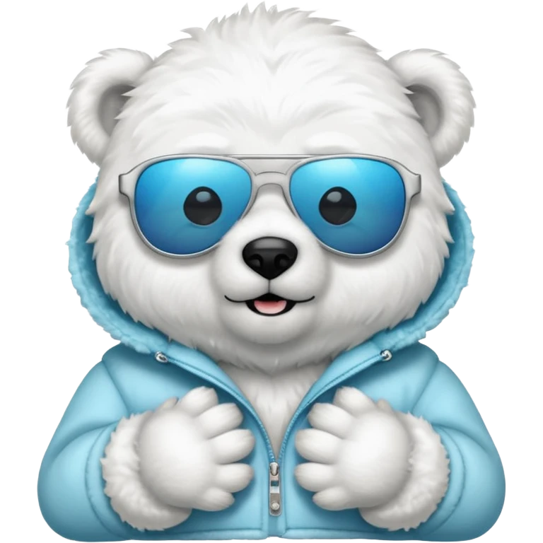 baby polar bear wear sunglasses emoji