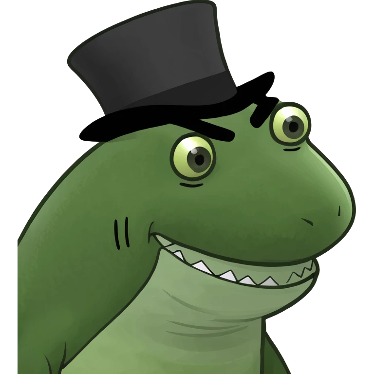 Shark with a top hat emoji