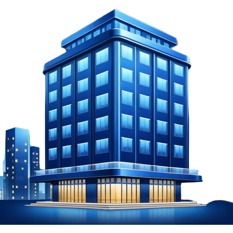 Luxury hotel building with stars emoji