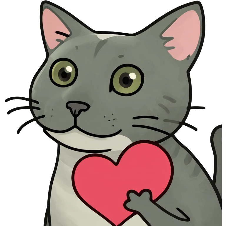 Cat with heart emoji