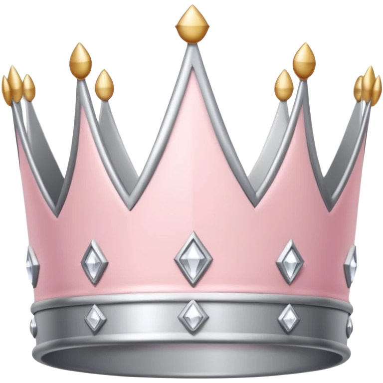 light pink and silver simple crown emoji