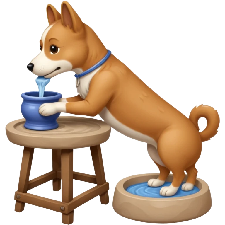 A dog behind Pottery wheel emoji