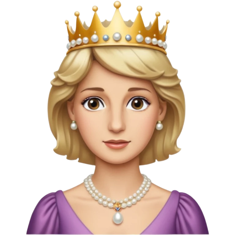 content face, Princess Diana with crown emoji