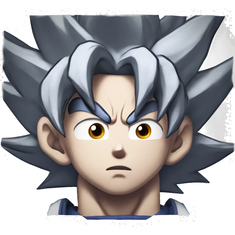 Goku ultra instinct with a calm face emoji