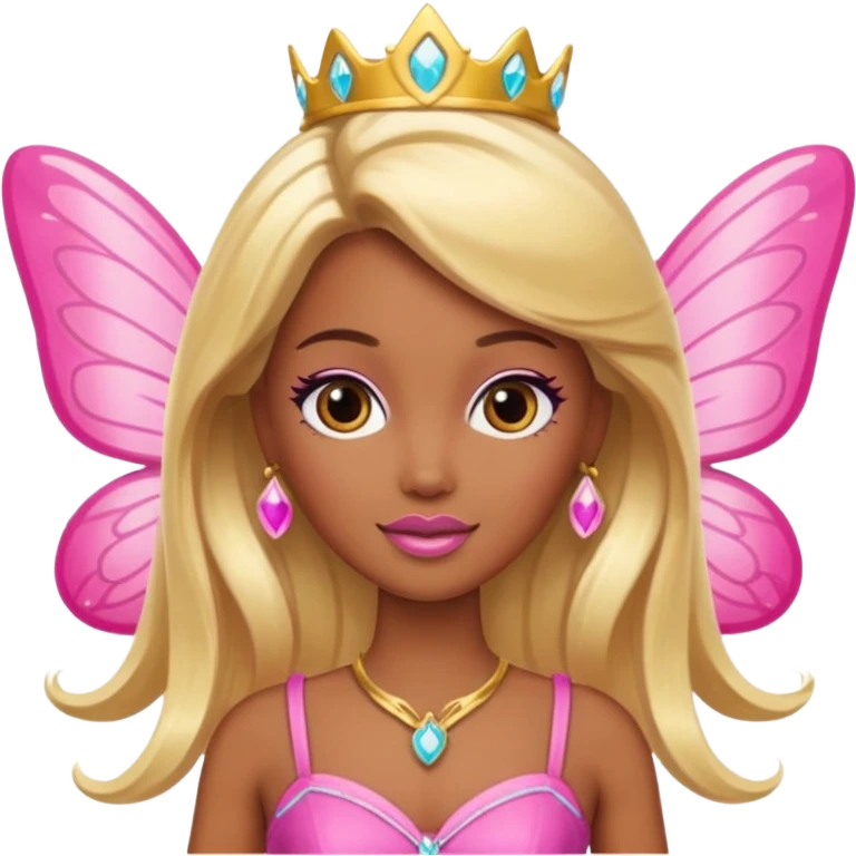 brown skin blonde barbie fairy  emoji