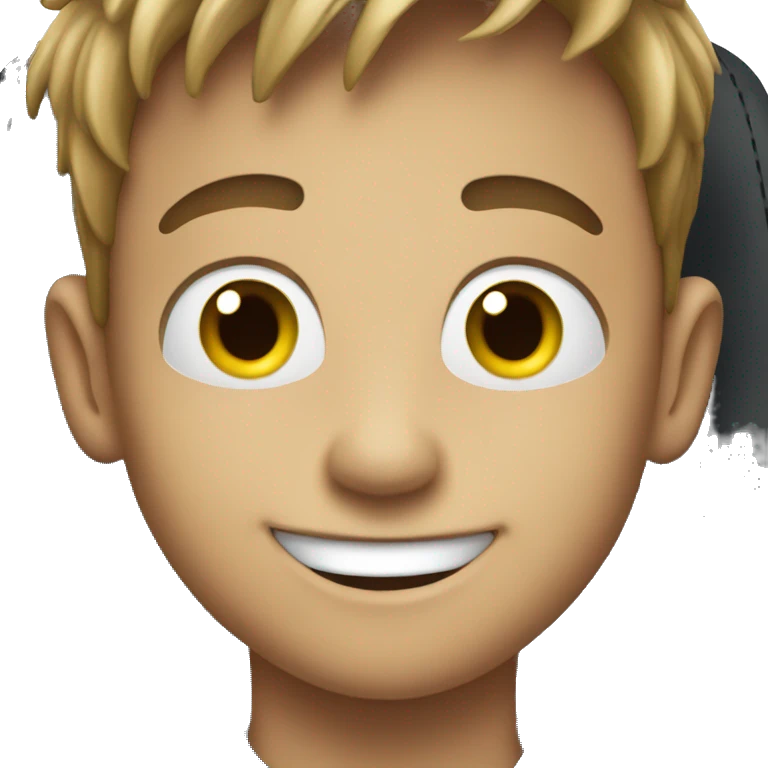 smiling boy in car emoji