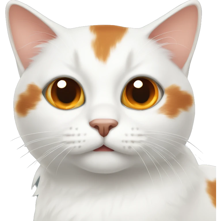White cat with orange and brown patches emoji