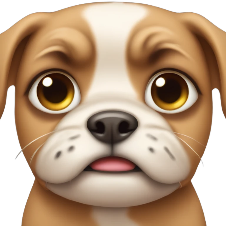Cute grumpy puppy eye face emoji