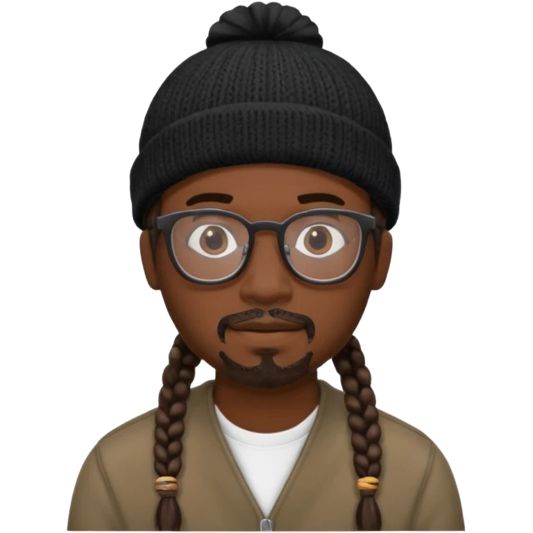 man with braids glasses beanie and goatee emoji