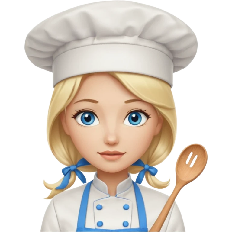 Sexy Long Blonde hair blue eyed female chef emoji