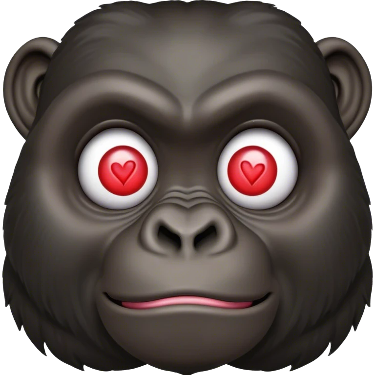 A gorilla on with heart eyes emoji