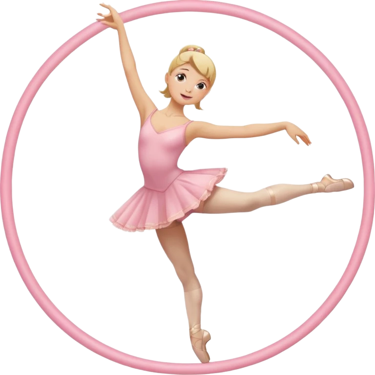 twirling ballerina blonde one leg bent in arms circle above head emoji