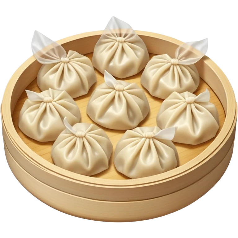 Steaming Chinese dumplings, jiaozi, simple emoji style emoji