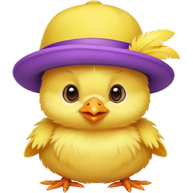 Fantastique baby chick with a purple hat emoji