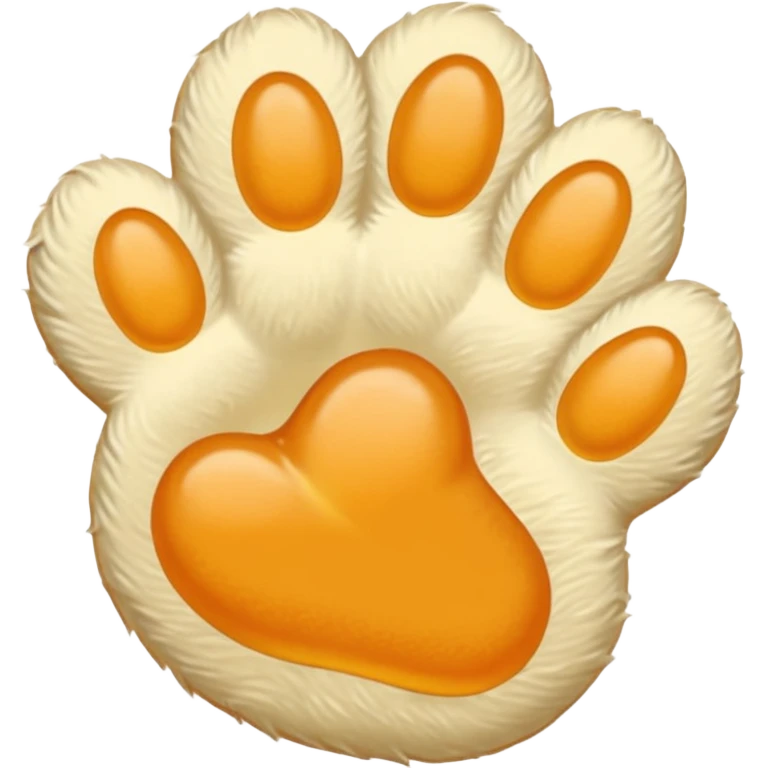 a very light pale pastel yellow-orange pawprint emoji