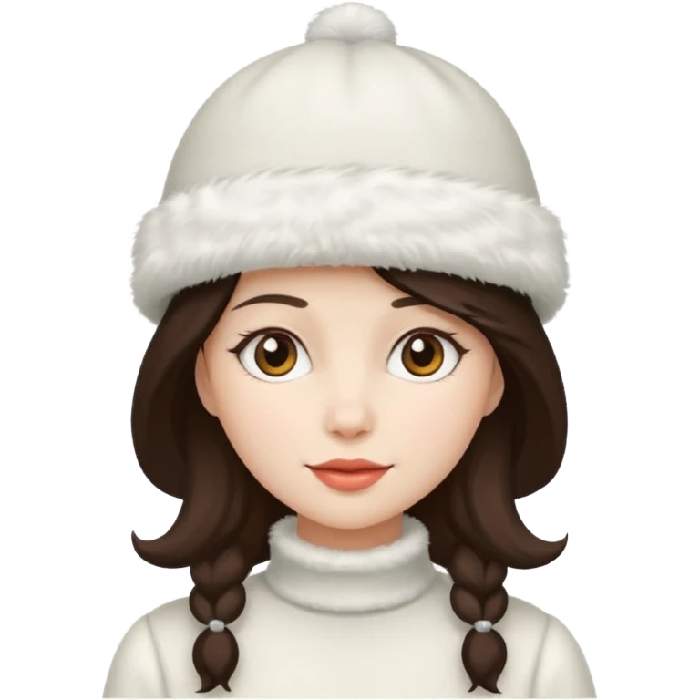 fluffy hat wearing woman emoji