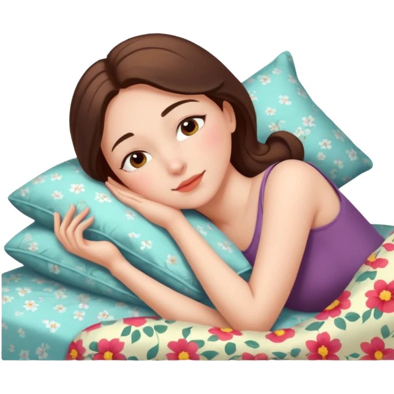 Femme qui cambré allongée sur son lit  emoji