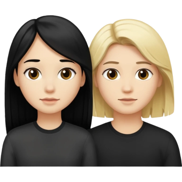 Blonde girl next to long black haired guy emoji