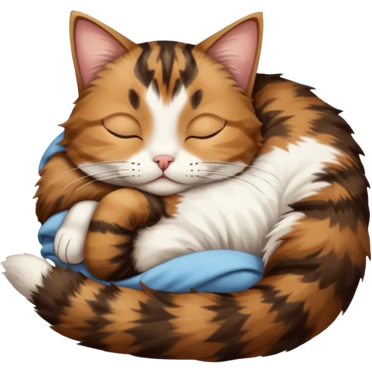 dark brown tabby and white cat sleeping rolled over and upside down emoji