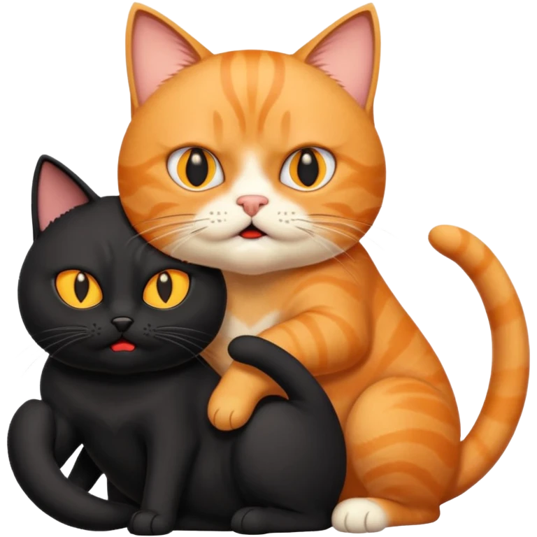 cat holding back another cat because he's going crazy because his coffee isn't ready yet and it isn't friday emoji