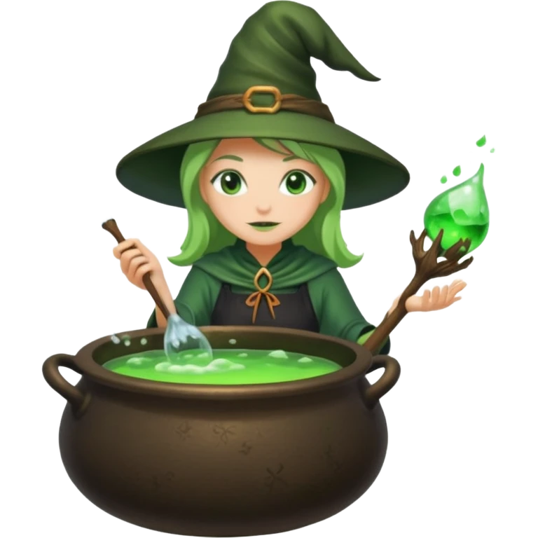 green witch cooking potion emoji