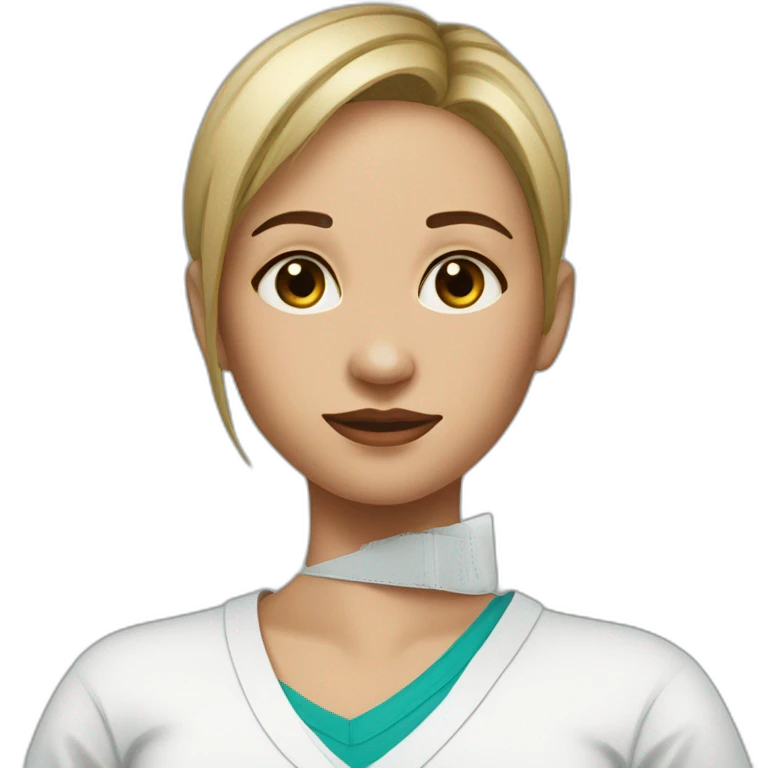 Post op surgery girl with neck scar emoji