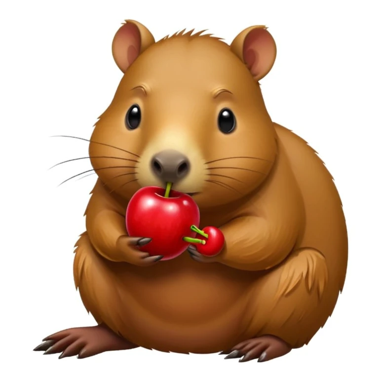 Eating cherry capybara emoji
