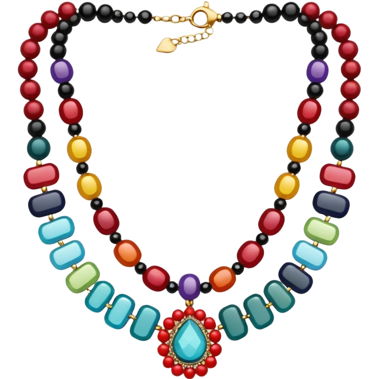 multicolored necklace emoji
