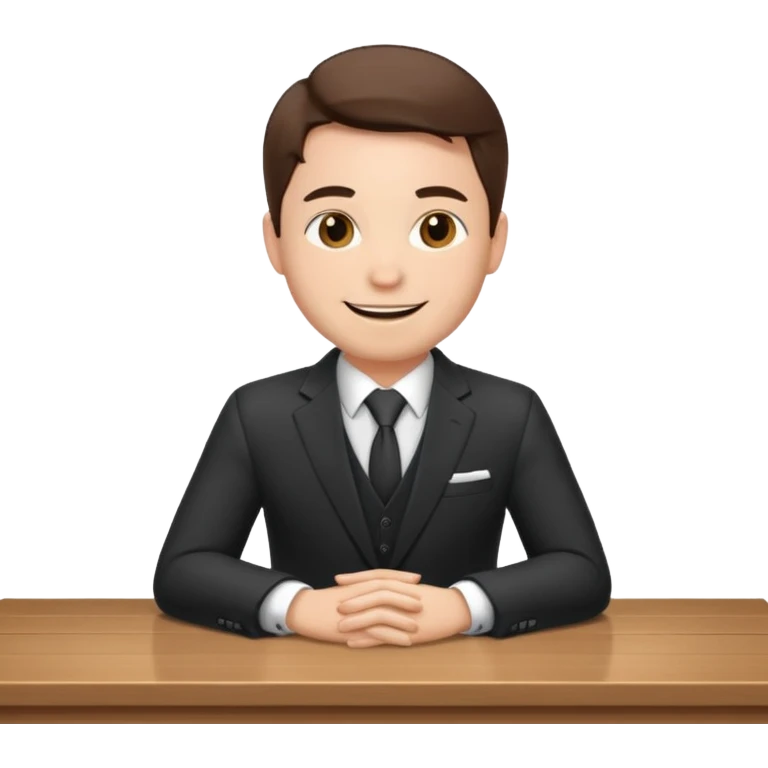 Business man sitting at a desk emoji