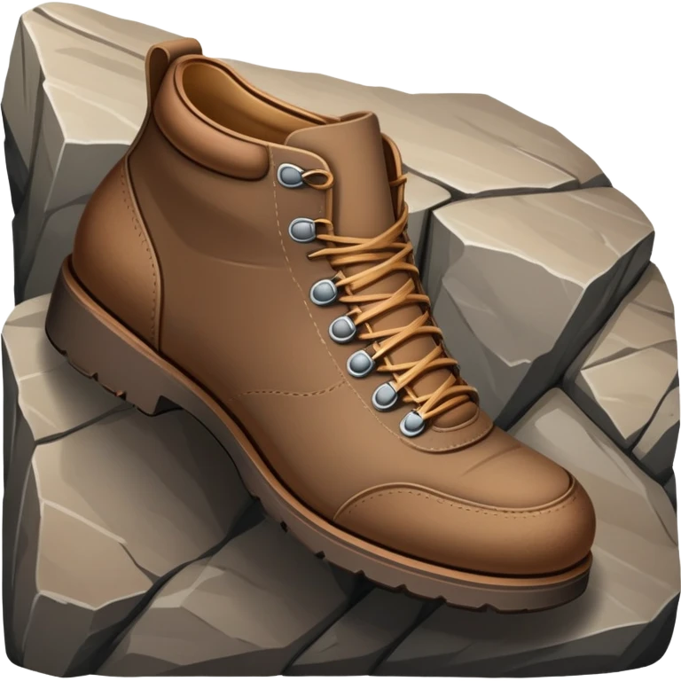 Shoe tilted at a rock emoji
