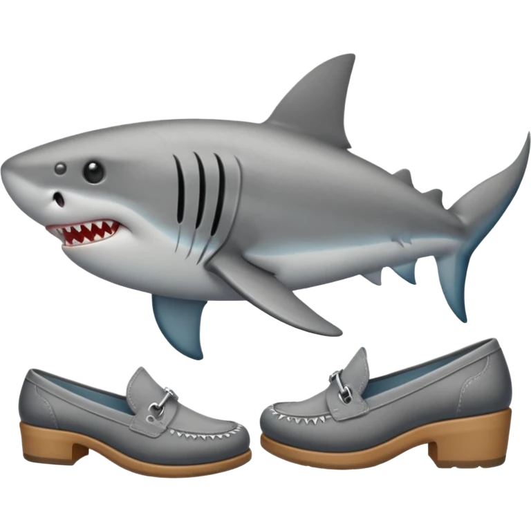 Tiburón con zapatos emoji