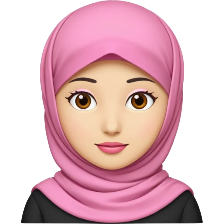 wanita hijab pink emoji