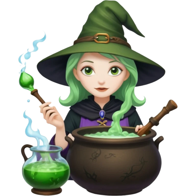 green witch cooking potion emoji