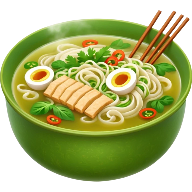 Khmer Noodle Num Banh Jok green broth emoji | AI Emoji Generator