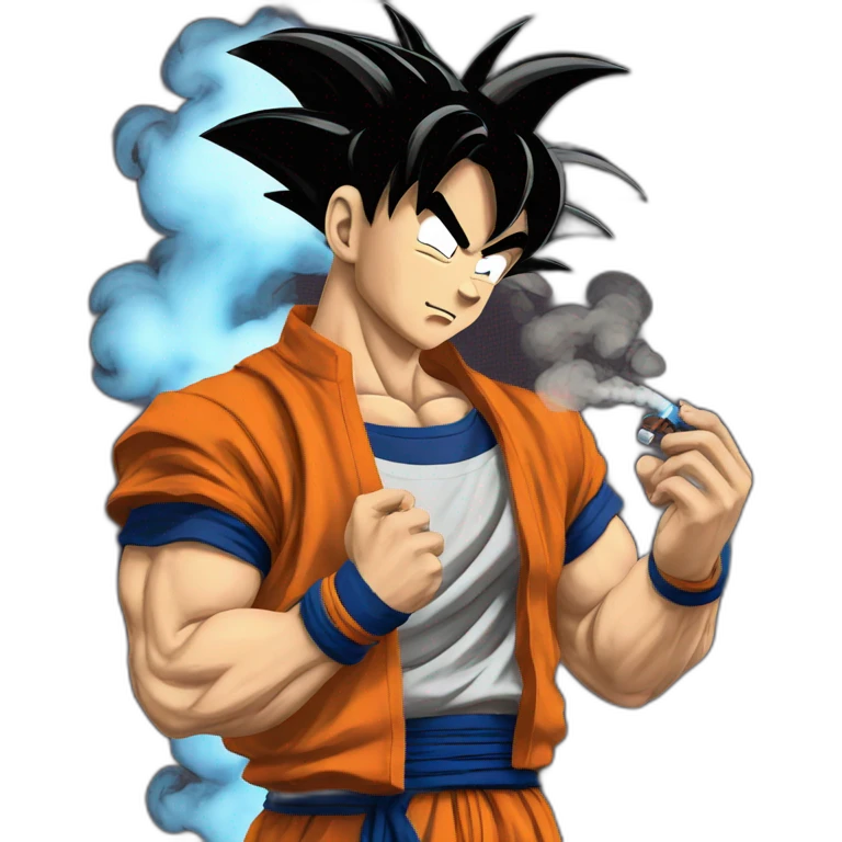 Goku vaping emoji
